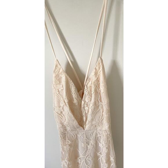Lulu's Skater Lace Mini Dress Ivory Size Large NEW - Picture 3 of 8